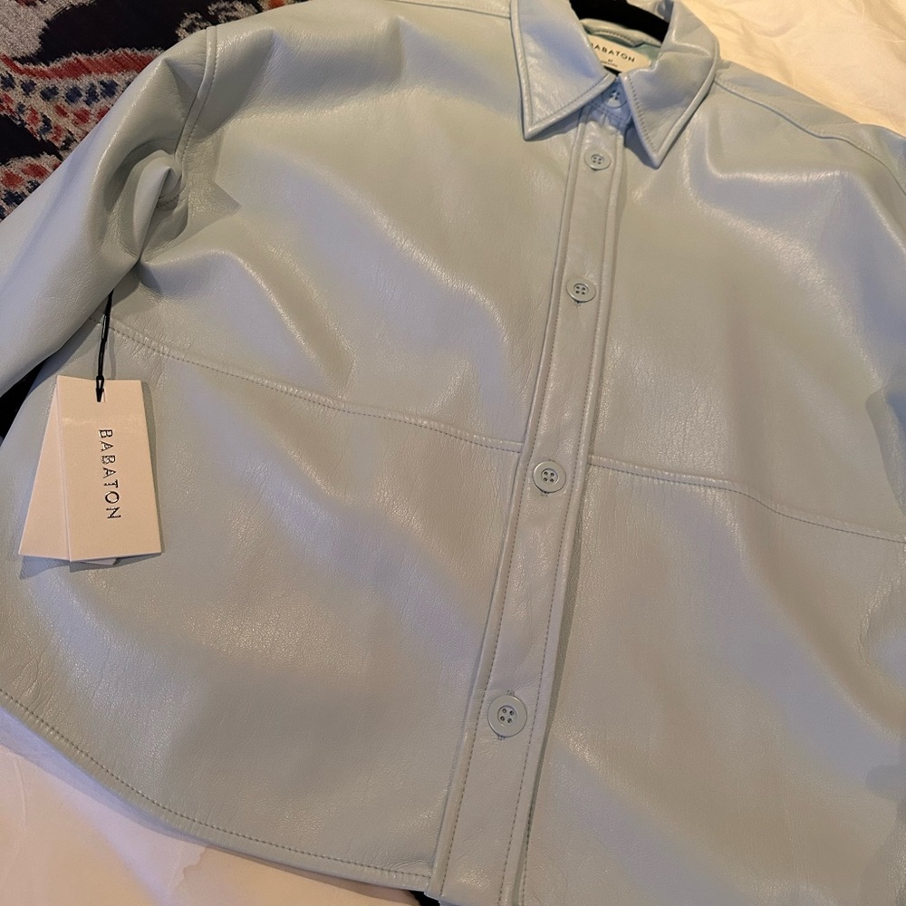 Baby blue vegan leather aritzia new with tag M